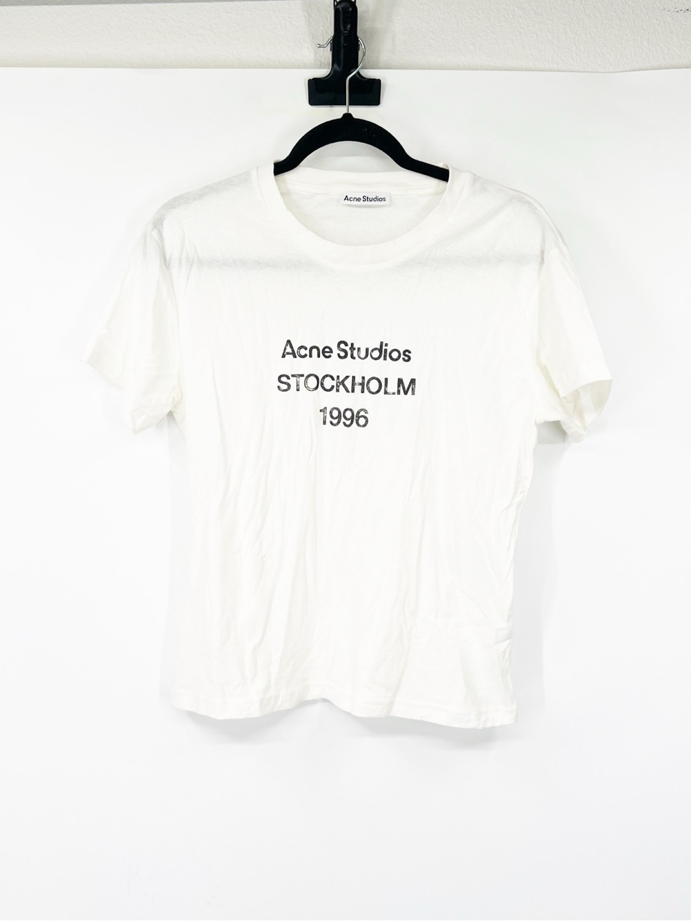 Acne Studios Graphic STOCKHOLM 1996 Short Sleeve Tee Distressed